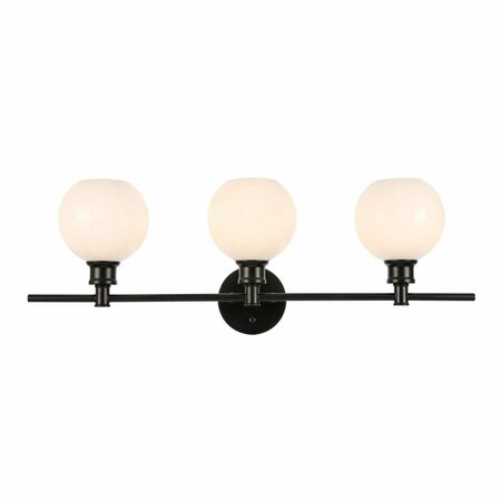 CLING Collier 3 Light Black & Frosted White Glass Wall Sconce CL2955369